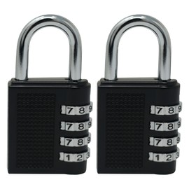 Dapetz ® Combination Lock Security Padlock - [2-Pack] Weather Proof Padlock with 4-Digit Smooth Dial for School, Gym, Outdoor Shed Locker -Black