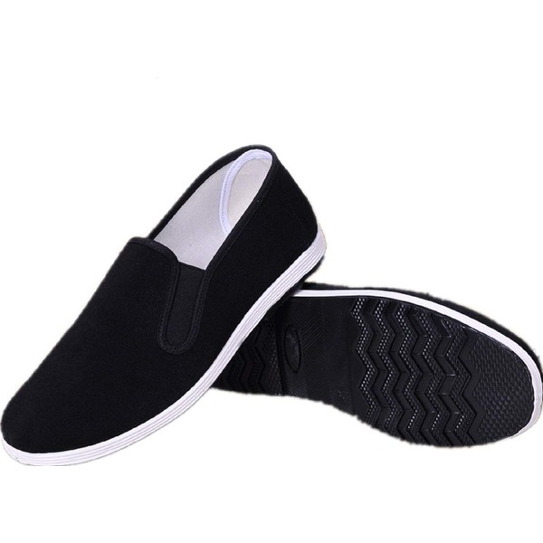 Chinese Traditional Old Beijing Shoes Kung Fu Tai Chi Shoes Rubber Sole Unisex Black (11 UK 280mm)