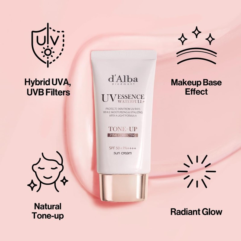 [2 ea] d'alba Piedmont Waterfull Tone-Up Sunscreen Serum BROAD SPECTRUM