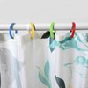 Qulable Colorful Shower Curtain Hooks - 12 Pcs Circular Plastic