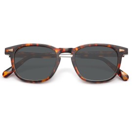 TSEBAN Grey Lens Acetate Retro Polarized Sunglasses for Women UV Protection, Handcrafted Square Eyewears Driving Lady Sunnies