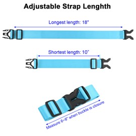 Cosmos Premium Nylon Add-A-Bag Travel Luggage Strap Belt with Quick Release Buckle (Light Blue)