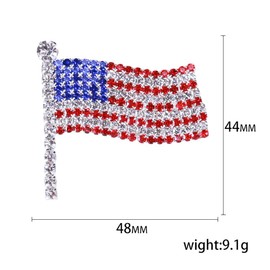 GSHOPVV Fashion Enamel Brooch Pin Set Rhinestone Patriotic Independence Day 4th of July American Flag Brooch for Clothes Bags Backpacks