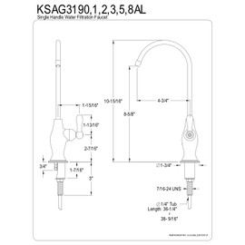 Kingston Brass KSAG3198AL Restoration Water Filtration Faucet, Brushed Nickel