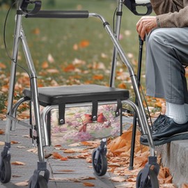 Voxugoniy Walker Bag, Birds Walker Basket Rollator Walker Bag with Cup Holder Large Capacity Walker Accessories Organizer Bag Folding Walker Storage Bag Walker Accessories for Seniors