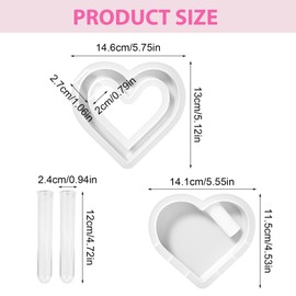 Silikonform Herz Vase, 2 Stück Silikonform Herz Epoxidharz Form Herz, Silikonformen Gießformen Frühling Herz Harz Formen Silikon Sechseck Epoxidharz Formen für Pflanzenvermehrung, Hydrokultur, Blumenk