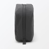 MUJI 84473920 Wrinkle Nylon Large Opening Pouch, Dark Gray, M
