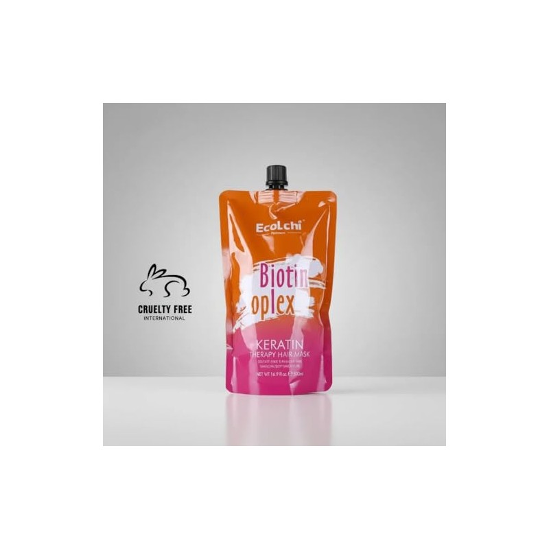 EcoLchi Biotin Oplex Mascarilla Capilar con Keratina, Tratamiento Reparación Intensiva,