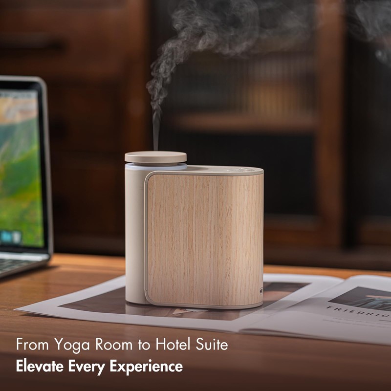 ZMARKRAFT® Waterless Essential Oil Diffuser w Solid Wood Cover 3
