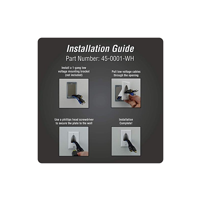 DataComm Electronics 45-0001-LA 1-Gang Recessed Low Voltage Cable Wire Pass