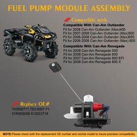 703500771 Fuel Pump Assembly Compatible With Can-Am Outlander 400 500 650 800 Max 2006 2007 2008, Fits for Renegade 500 800 EFI 800 X 2007 2008 Replace# 703500771,703-5007-71,01R00S008,513033719