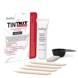 Kit de tinte Godefroy para cabello con cobertura total de canas, negro natural, 4 Aplicaciones, retoque de raíces duradero para hombres y mujeres, cáp