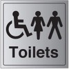 V Safety General Door-Disabled/Gents/Ladies Toilet Sign - 200mm x 200mm