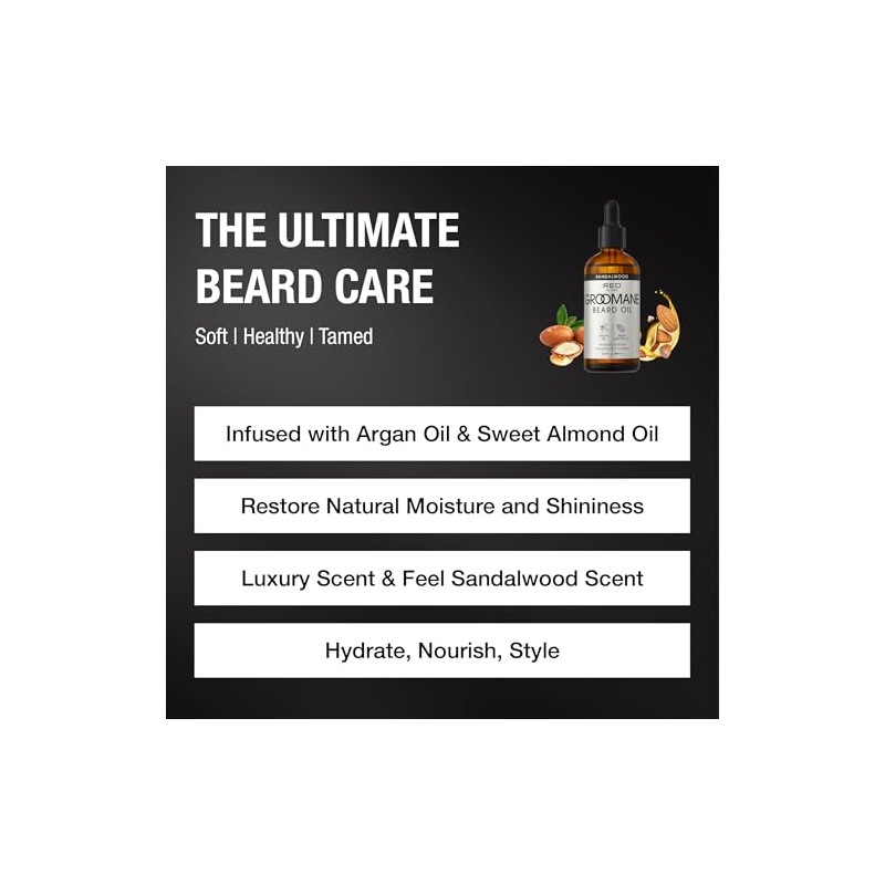 Red by Kiss Aceite Para Barba Groomane, Con Aceite De