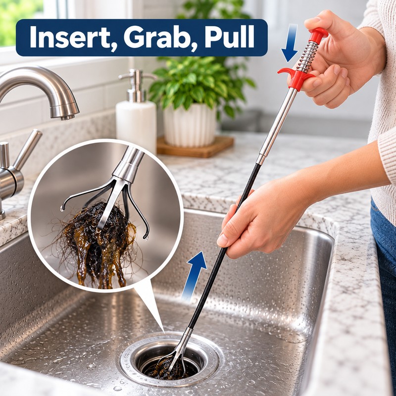 160cm or 63 in Flexible Drain Cleaning Claw for Clog