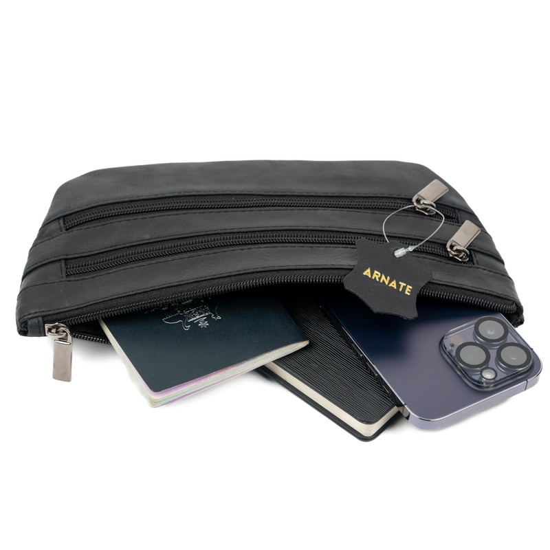 Men Women Black Belt Pouch Waist Pack Travel Pack Fanny