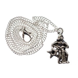 Miniblings Aquarius Necklace 45 cm Zodiac Sign Horoscope Star – Handmade Fashion Jewellery – Link Chain Silver-Plated, Metal