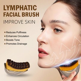 Lymphatic Contour Face Brush, Soft Bristle Contour Face Brush - Ergonomic Facial Contouring Tool, Portable Dry Brushing Face Massager for Daily Skin Care