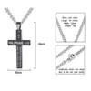 Amison Bible Verse Philippians 4:13 Cross Pendant Necklace Stainless Steel