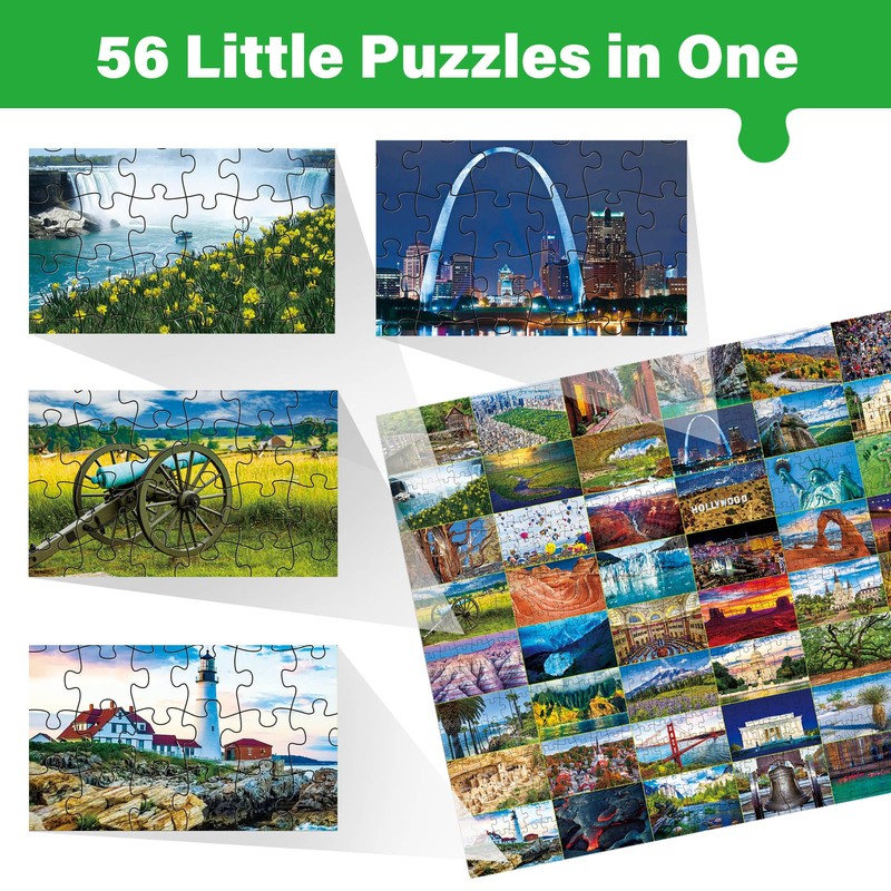 BenBen 1000 Piece Puzzle for Adults, Iconic America, 56 USA
