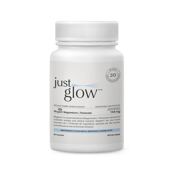 Just Glow Just Glow Magnesium L-Threonate 2,000mg, 90 Vegetable Capsules,