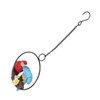 Metal Ring Double Parrot Statue Decorative Resin Perching On Branch