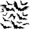 Halloween Decorations Party Supplies 3D Bat Stickers,Indoor Outdoor Decorations 60pcs
