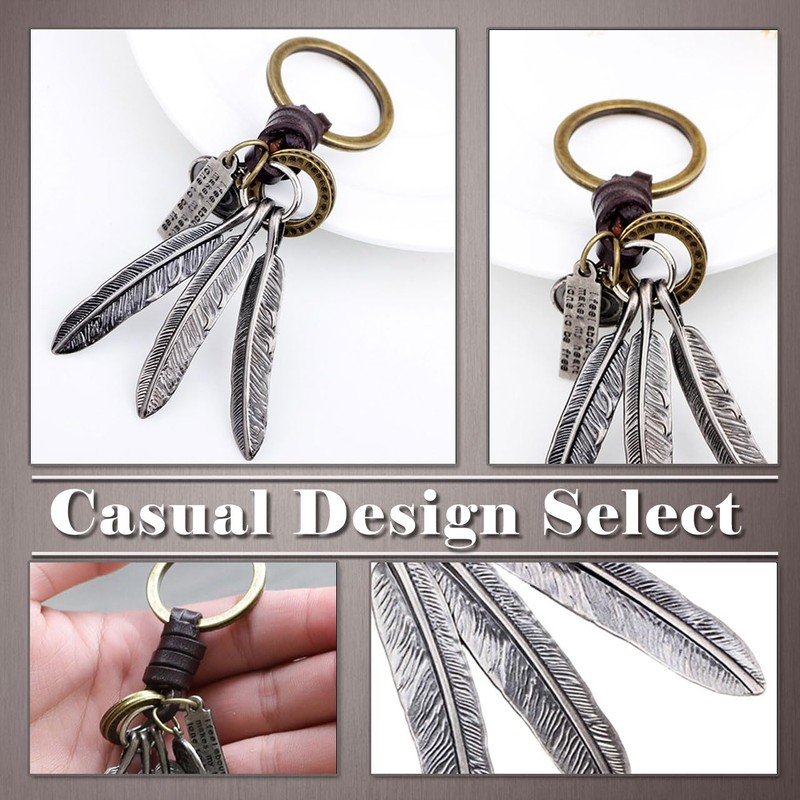 One Limitation AN161 Keyring, Key Ring, Charm, Retro, Leather, Wolf,