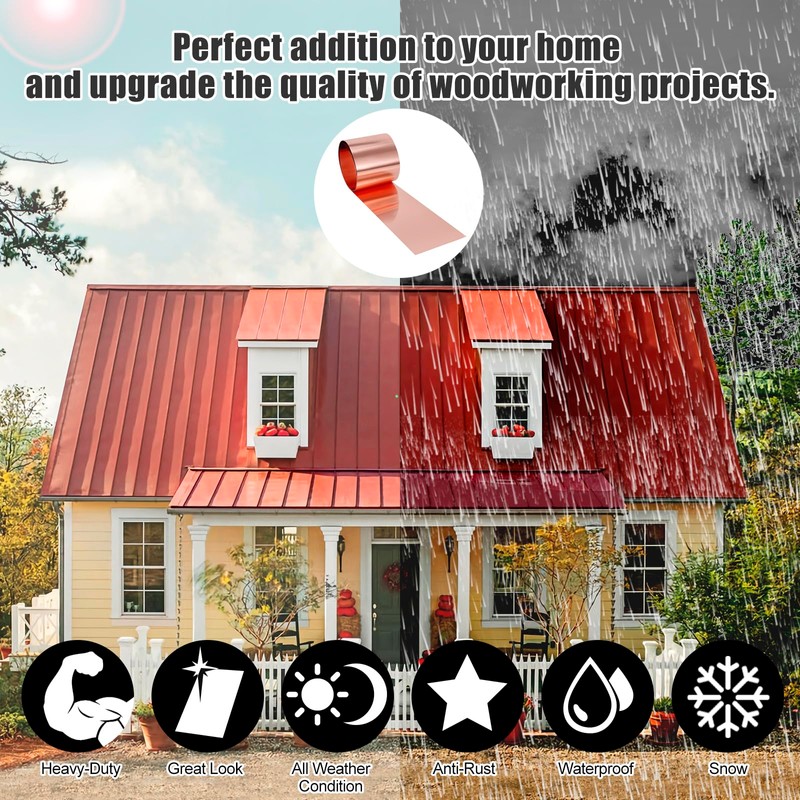 Copper Flashing 99.95% Pure - 24 Gauge 0.5mm Thick Copper