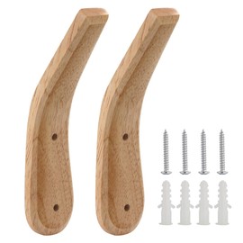 bestseller-hstd Coat Hooks Wall Mounted Natural Handmade Wooden Coat Rack for Wall Doors, Vintage Heavy Duty Organizer Hangers, Perfect for Entryway, Kitchen, Bathroom, Hallway, Foyer (2 Packs)