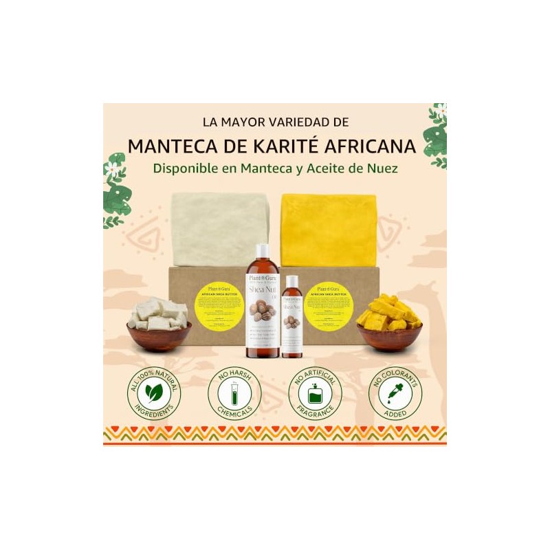 Plant Guru African Shea Butter Raw Unrefined Grade 100 Pure
