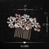 ALUINN Crystal Bride Wedding Hair Comb Flower Hair Piece Rhinestone