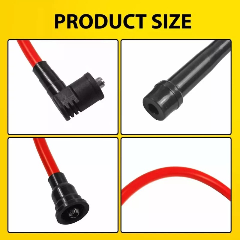 CNPAPC RED 10.5MM SPARK PLUG WIRE SET FOR HONDA ACCORD