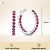 MAX + STONE Created Red Ruby Inside Out Hoop Earrings
