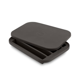 W&P Peak Silicone Water Bottle Ice Tray w/ Protective Lid | Charcoal| Easy to Remove Ice | Food Grade Premium Silicone | Dishwasher Safe, BPA Free