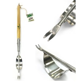 Greenman Dandelion Fishtail Weeder Daisy Grubber Long Ash Handled Stainless Steel 72cm x 5cm
