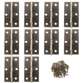 Adyoney 10 Pcs 2.5 Inch Antique Bronze Door Hinge Cabinet Hinge - Reliable Antique Bronze Ball Bearing Butt Hinges for Windows, Cabinets, and Outdoor Use - Includes Mounting Screws