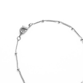 Honeycat Satellite Bead Bead Ball Chain Bracelet in Rhodium Plate | Minimalist, Delicate Jewelry (Silver)