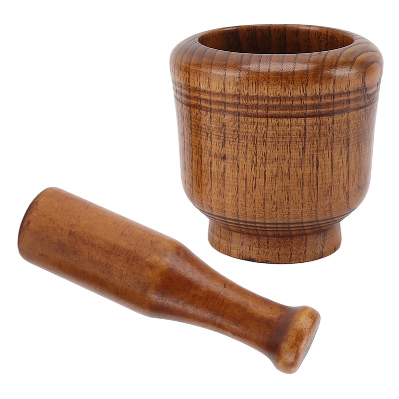 Garlic Grinder Bowl Jujube Wood Herb Crushing Bowl Multipurpose Spice