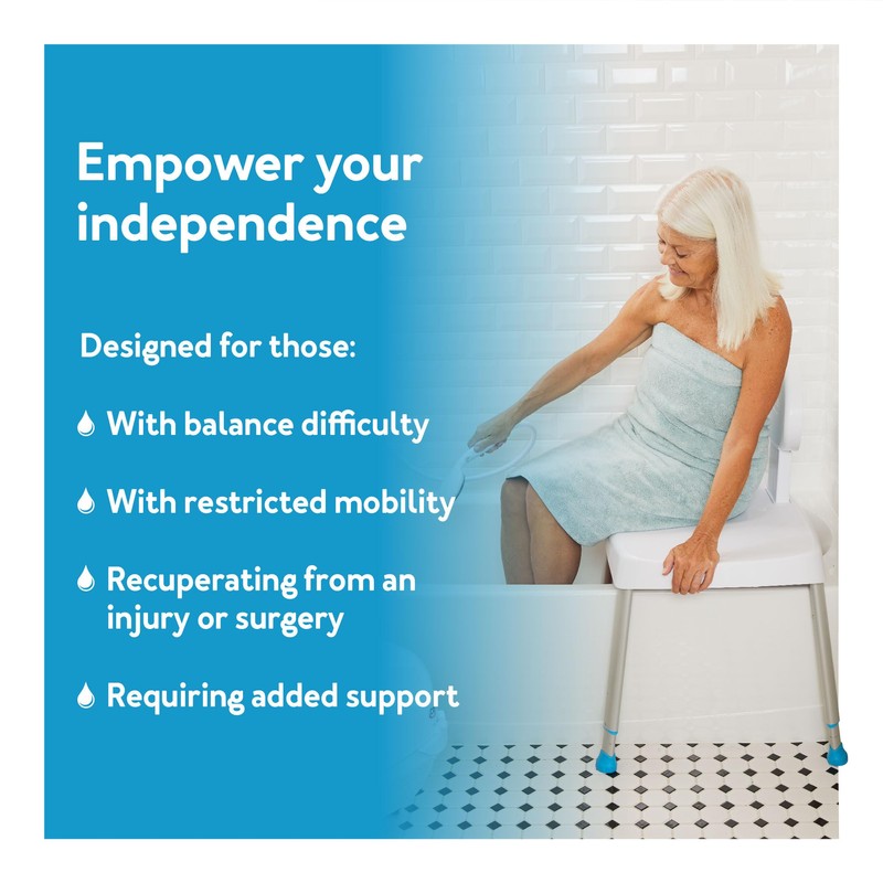 Carex Easy Transfer Shower Bench - Shower Chair for Elderly