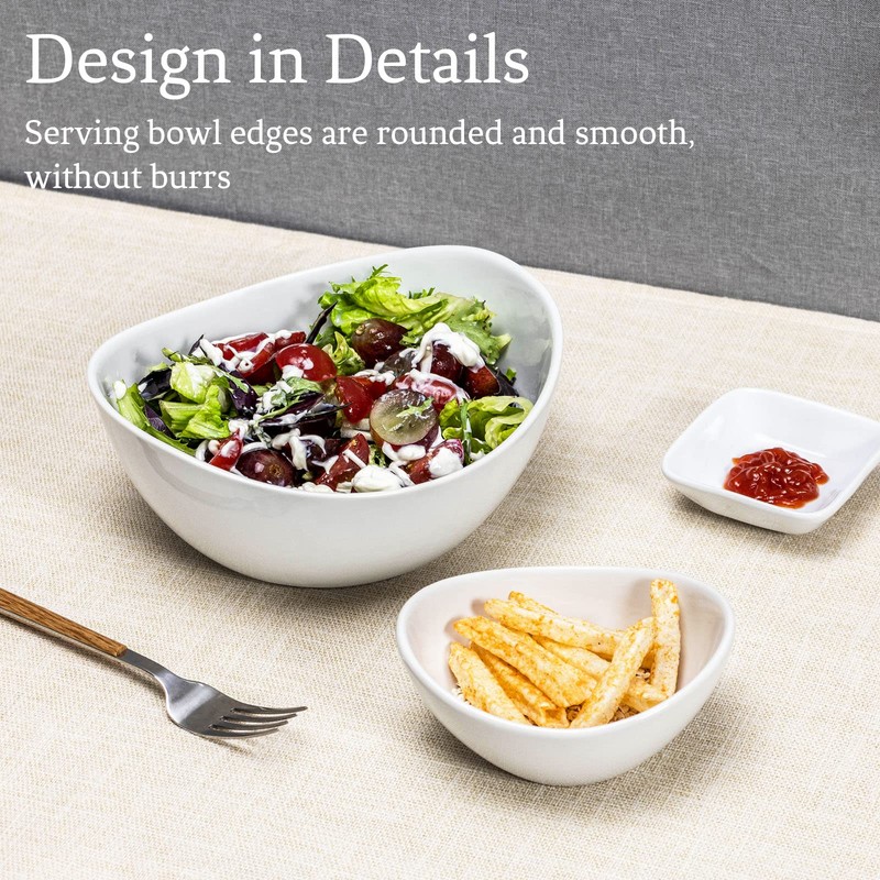 UNICASA Serving Bowls Set, 2 Tier Chip and Dip Bowls