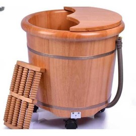족욕탕 우드 히노끼 바퀴형 발찜질 높이25cm 찜통 탕기 대야 발마사지 보온 커버 [35 하이 라운드 휠 캡 마사지 없음] Foot Bath Wooden Hinoki Wheeled Foot Warmer Height 25cm Steam Pot Tub Basin Foot Massage Insulation Cover [35 High Round Wheel Cap No Massage]