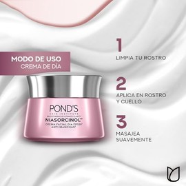 PONDS Crema Facial Antimanchas Da Bright Miracle Ultimate Clarity con Niasorcinol y FPS 30, uso de da para una piel luminosa y tono uniforme 50 g