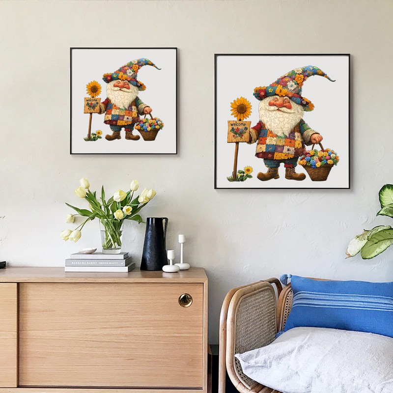 Wooden Puzzles for Adults, 500 Pieces Gnome Puzzle for Adults