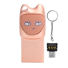 Flash Disk USB2.0 Interface Plugin Free Drive Cartoon U Disk Portable Card Reader Device(Rose Gold 16G)