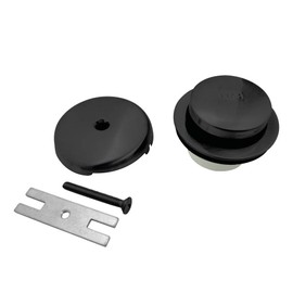 Kingston Brass DTT5302A0 Easy Touch Toe-Tap Tub Drain Kit, Matte Black