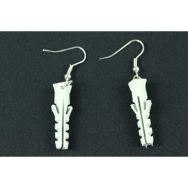Miniblings Dowel Earrings Hanging Craft Workshop DIY Dowels Screws – Handmade Fashion Jewellery I Earrings Silver Plated, Plastic, No Gemstone