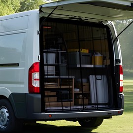 ZATOOTO ZATOOTO Van Bug Screen Curtain Magnetic Rear Door Screen for Camping, RV Door Bug Net Center Magstripe Closure Universal for Ford Transit RAM Promaster High Roof Campervans, 79"(H) x 67"(W)