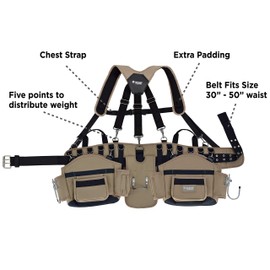 JACKSON PALMER Professional Tool Belt - Comfort Rig Tan & Black