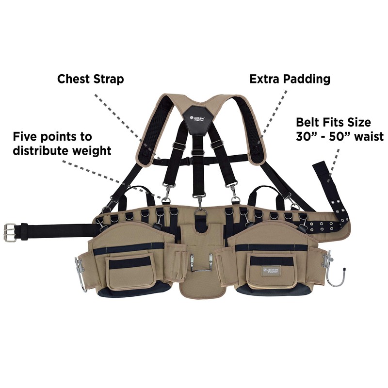 JACKSON PALMER Professional Tool Belt - Comfort Rig Tan &